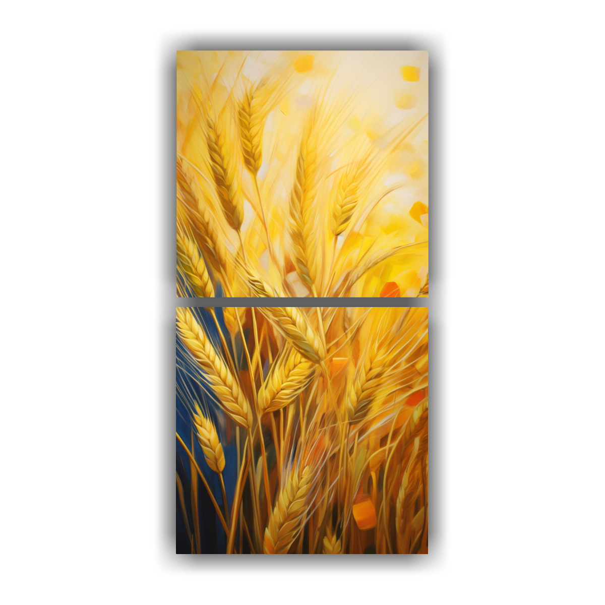 PINTURA ABSTRACTA DE GRANOS DE CEBADA EN ACEITE 30X60 CM - 1