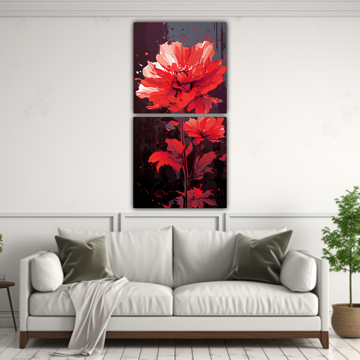 CONJUNTO 2 LIENZOS EXPRESIÓN REPRESENTACIÓN 60X120 CM - 2