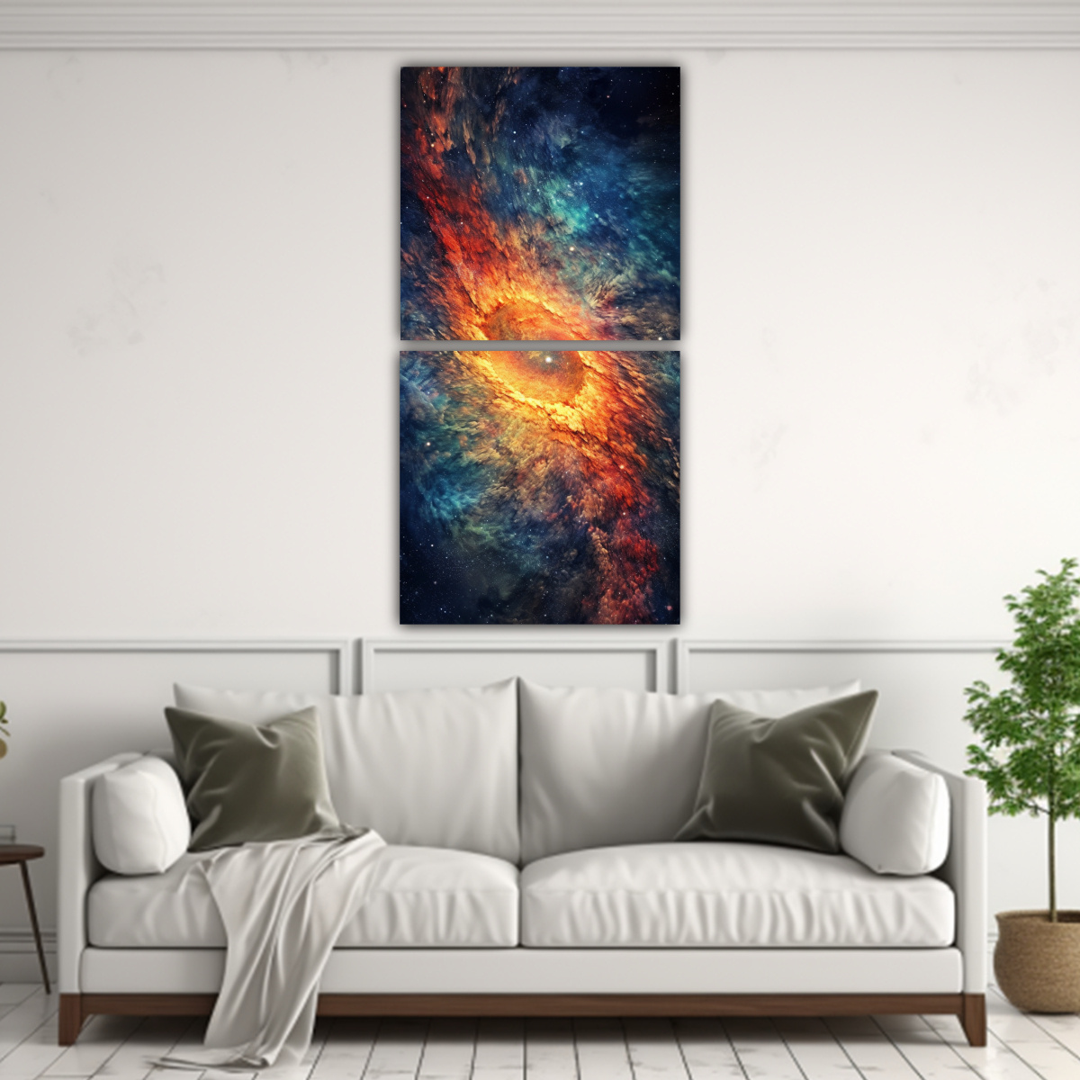 CUADRO MODERNO MINIMALISTA CON IMAGEN DE GALAXIA 60X120 CM - 2