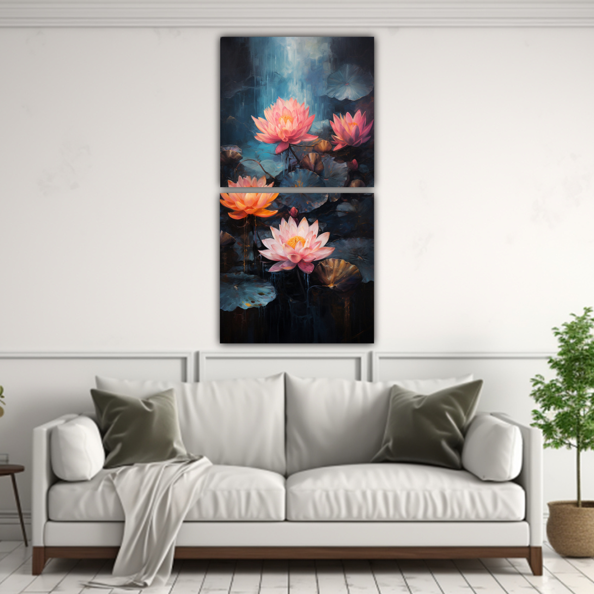 PINTURA DECORATIVA LOTO NEGRO EN LIENZO AL ESTILO 30X60 CM - 2