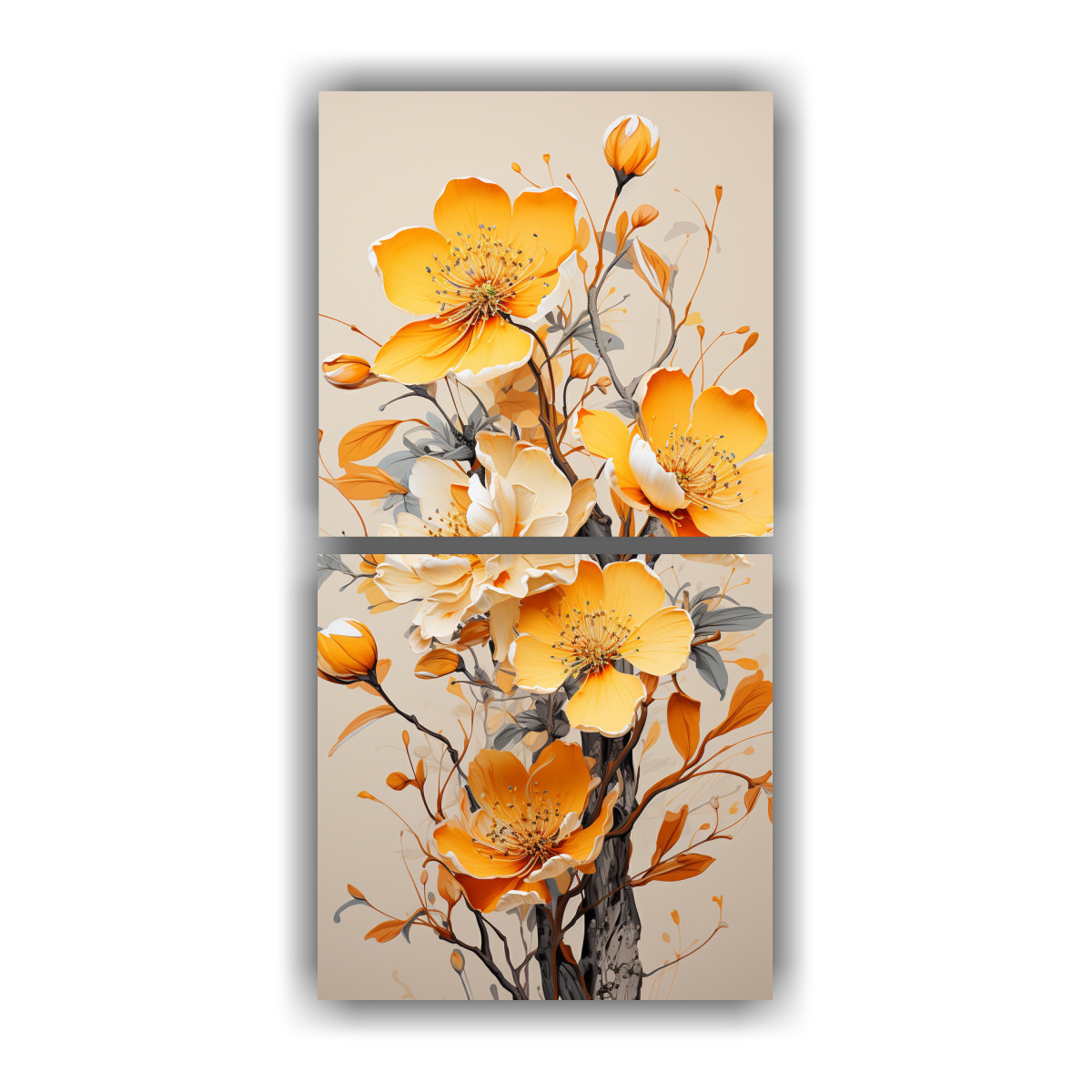 DIBUJO RESISTENTE A UN ÁRBOL DE DURAZNO EN 30X60 CM - 1