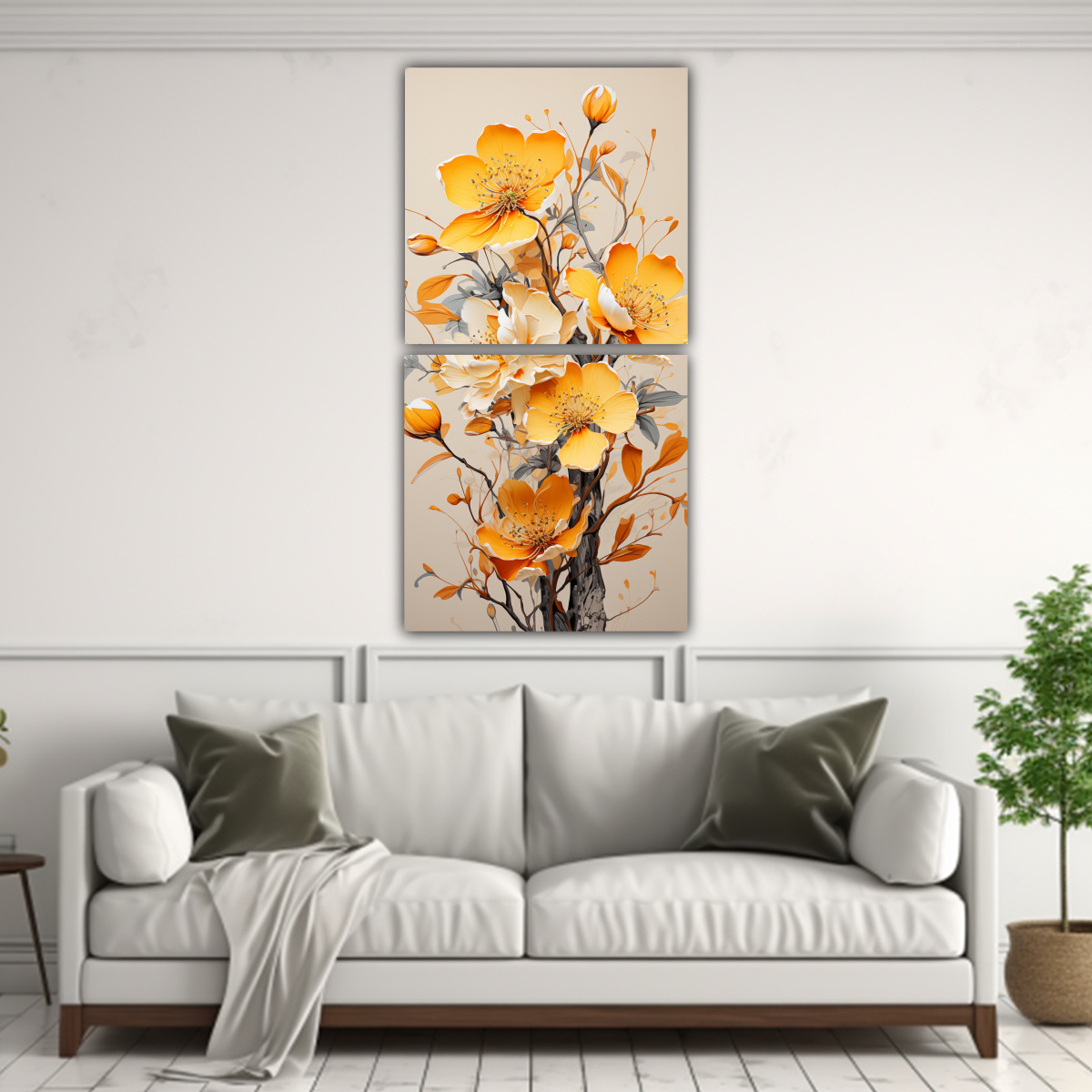 DIBUJO RESISTENTE A UN ÁRBOL DE DURAZNO EN 30X60 CM - 2