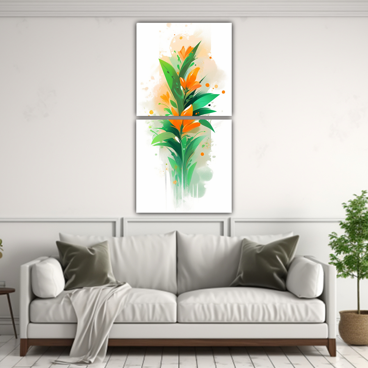 CUADROS ESTILO GALERIA BAÑO COLOR VERDE Y 40X80 CM - 2