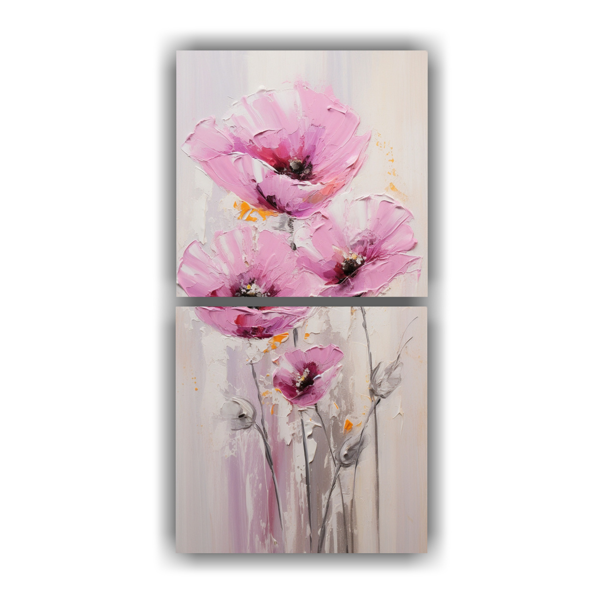 PINTURA MOVIMIENTO INTERIORES A PINK POPPIES EN 80X160 CM - 1
