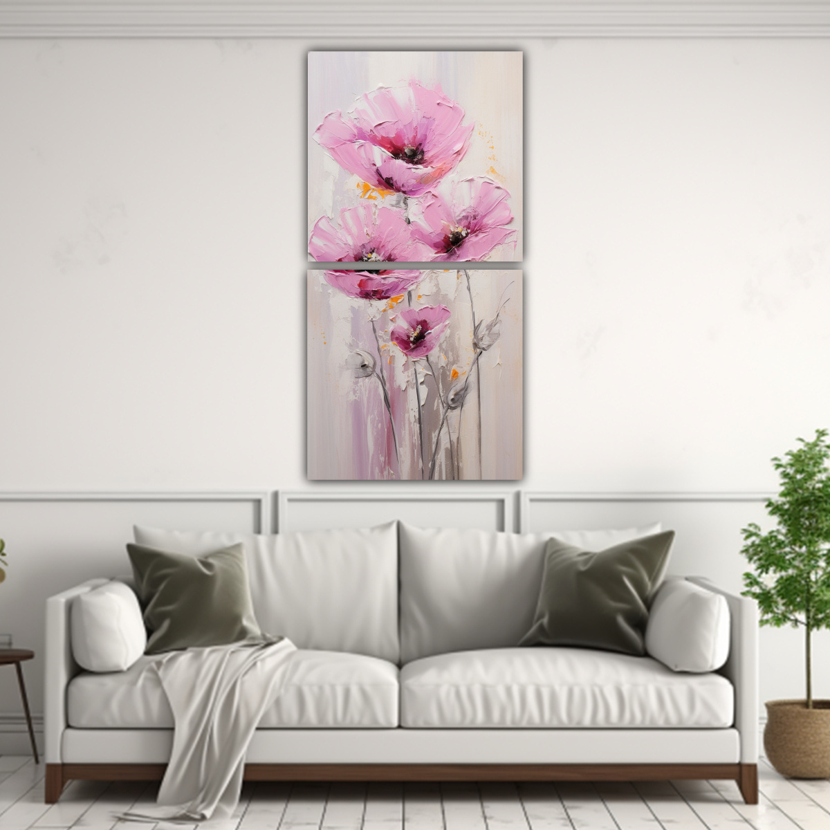 PINTURA MOVIMIENTO INTERIORES A PINK POPPIES EN 80X160 CM - 2