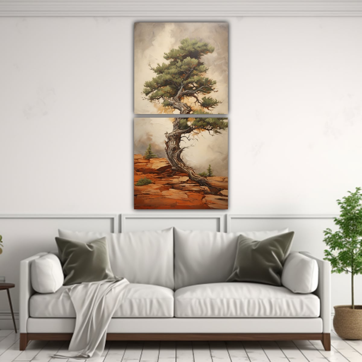 CUADROS ABSTRACTOS DE ÁRBOLES DE ENEBRO 80X160 CM - 2