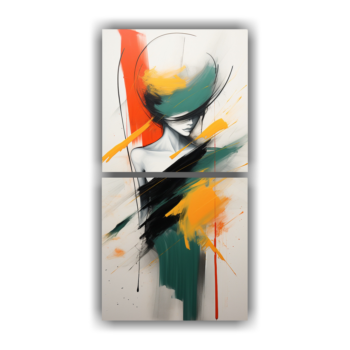 PINTURA ABSTRACTA NEOMINIMALISTA DE ESTILO 70X140 CM - 1