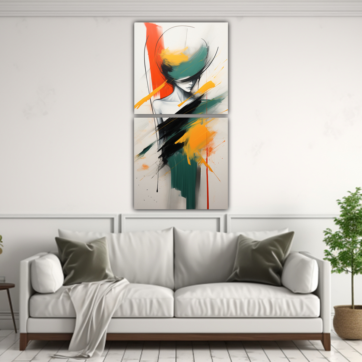 PINTURA ABSTRACTA NEOMINIMALISTA DE ESTILO 70X140 CM - 2