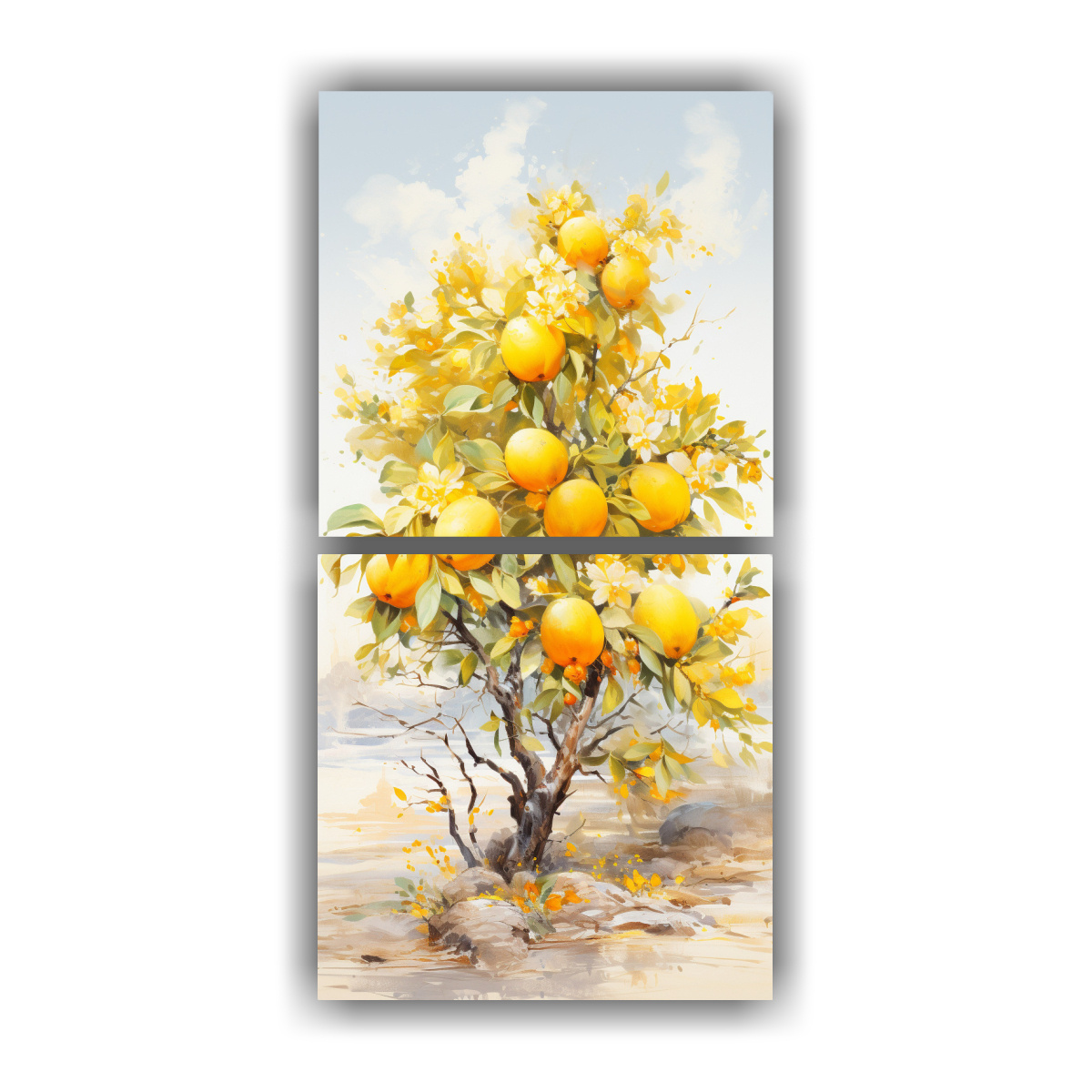 CUADRO CUADRO STREET ART MANZANO AMARILLO COLORES 40X80 CM - 1