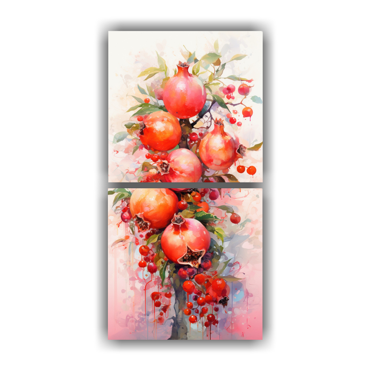 CUADRO ABSTRACTO DEL ÁRBOL DE GRANADA EN COLORES 50X100 CM - 1