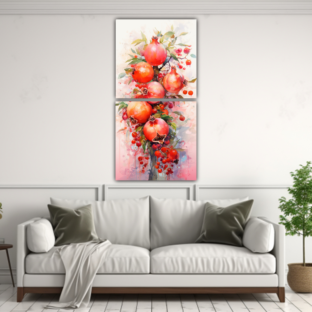 CUADRO ABSTRACTO DEL ÁRBOL DE GRANADA EN COLORES 50X100 CM - 2