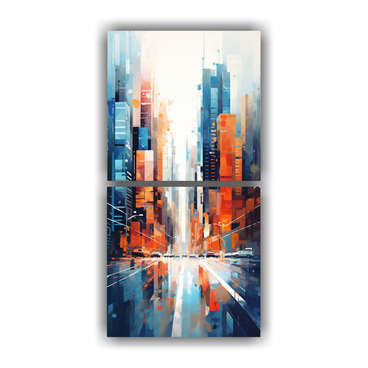 PINTURAS DECORATIVAS DE ABSTRACCIÓN URBANA EN 70X140 CM - 1