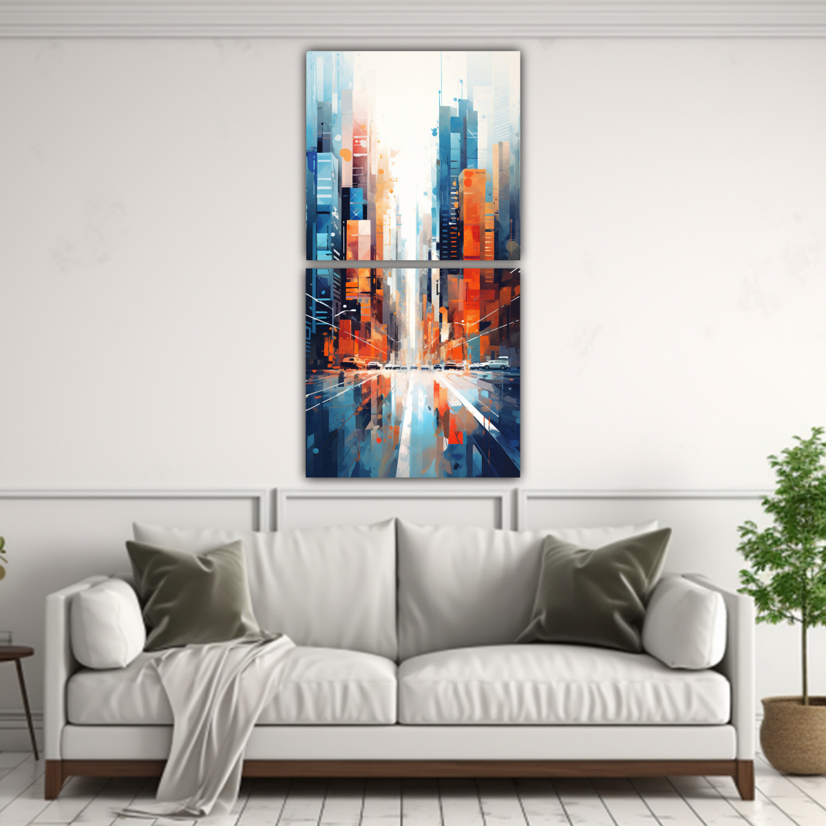 PINTURAS DECORATIVAS DE ABSTRACCIÓN URBANA EN 70X140 CM - 2