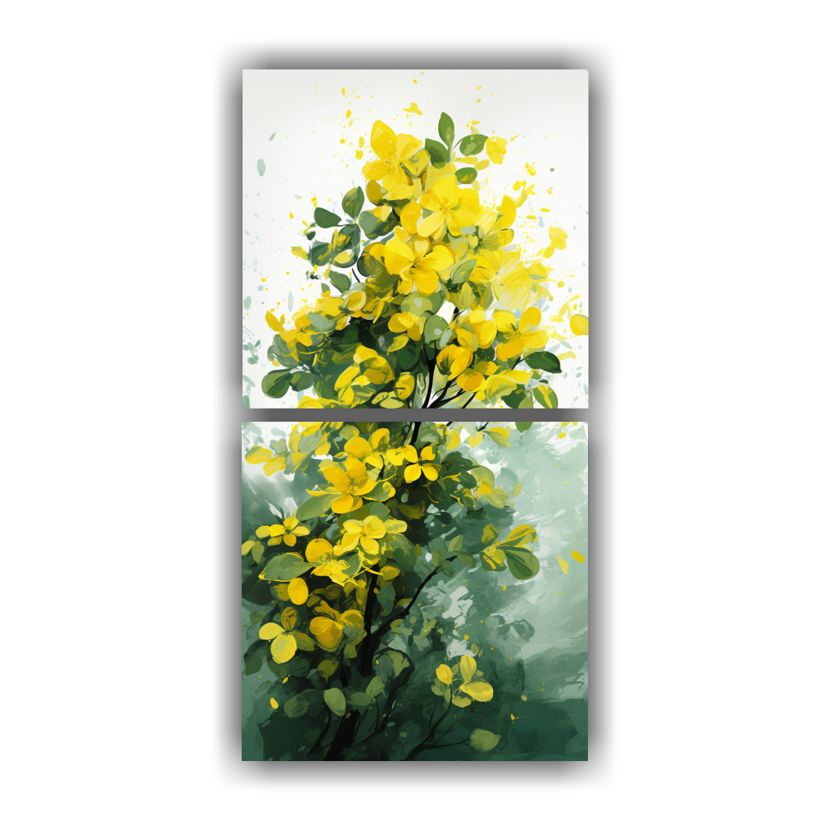2 PINTURAS ALTA CALIDAD RIQUEZA VISUAL ÁRBOL DE 60X120 CM - 1