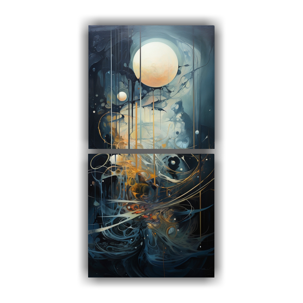 CONJUNTO 2 CUADROS TELA CANVAS DECO HOGAR 70X140 CM - 1