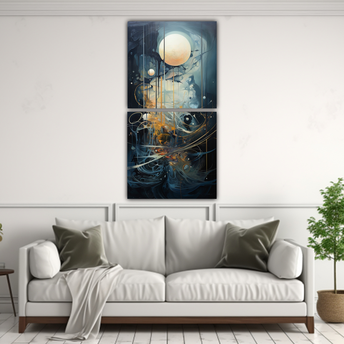 CONJUNTO 2 CUADROS TELA CANVAS DECO HOGAR 70X140 CM - 2