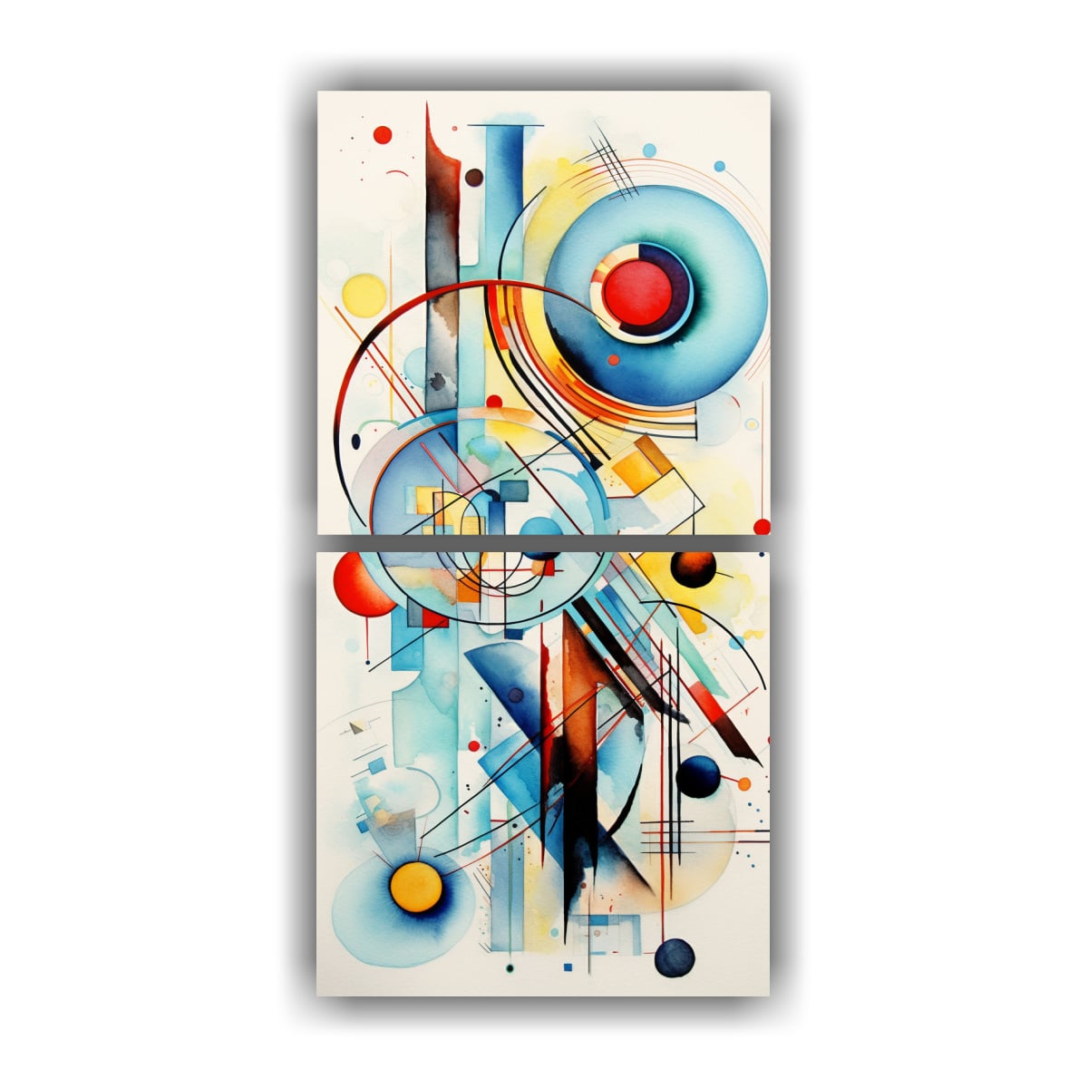 PINTURAS ABSTRACTAS EN TELA CÁLIDA DE KANDINSKY 70X140 CM - 1