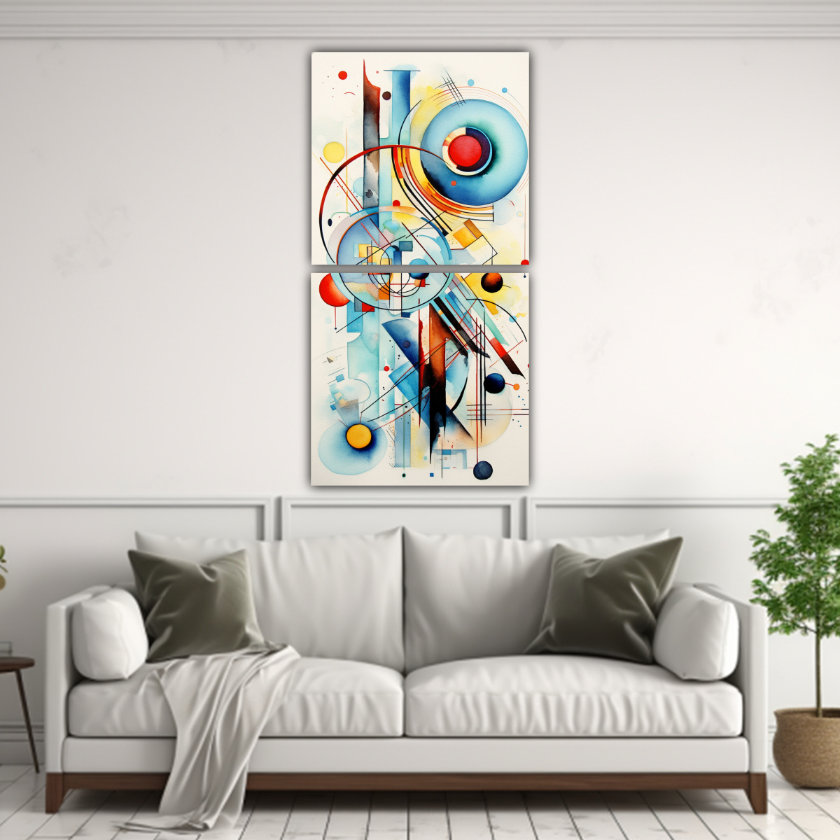 PINTURAS ABSTRACTAS EN TELA CÁLIDA DE KANDINSKY 70X140 CM - 2