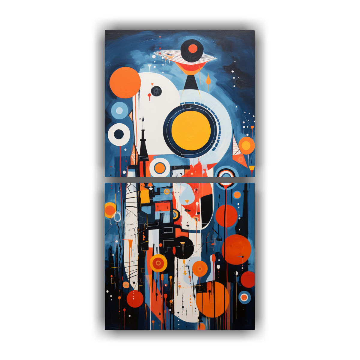 PINTURA TACHISMO ESTILO ESCANDINAVO. 40X80 CM - 1