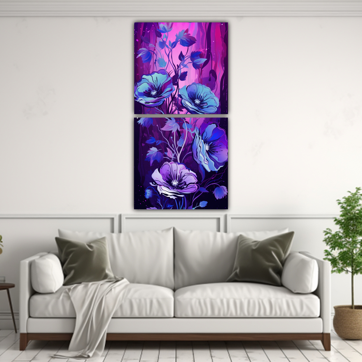 PINTURAS ABSTRACTAS DE BELLAS ARTES PARA COMEDOR 30X60 CM - 2