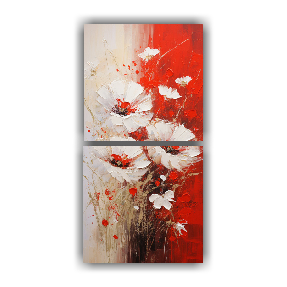 DOS ARTES CUADRO PARA COMEDOR: PINTURA DE FLORES 30X60 CM - 1