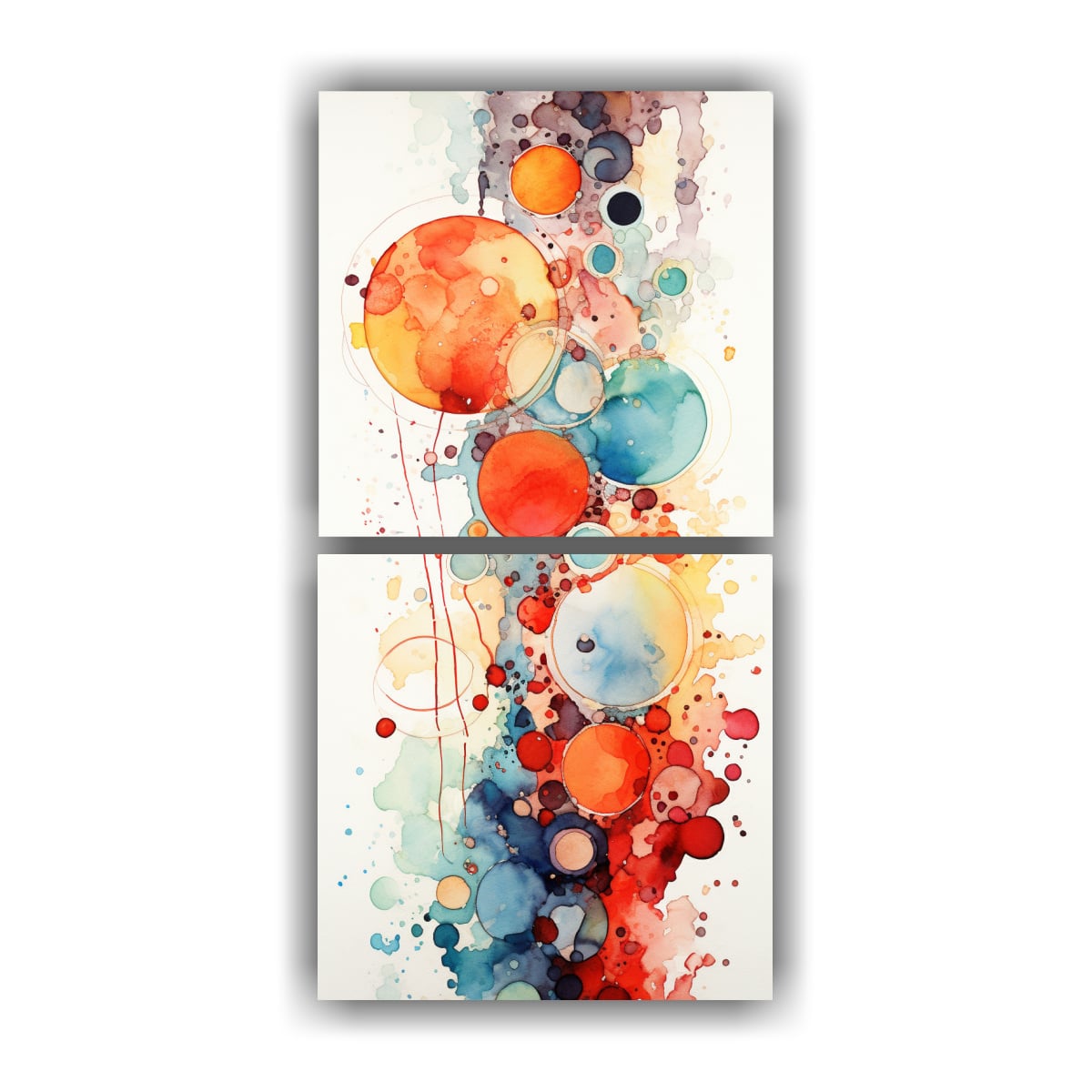 DOS CUADROS DISEÑO DURADERO ARTE ABSTRACTO 20X40 CM - 1