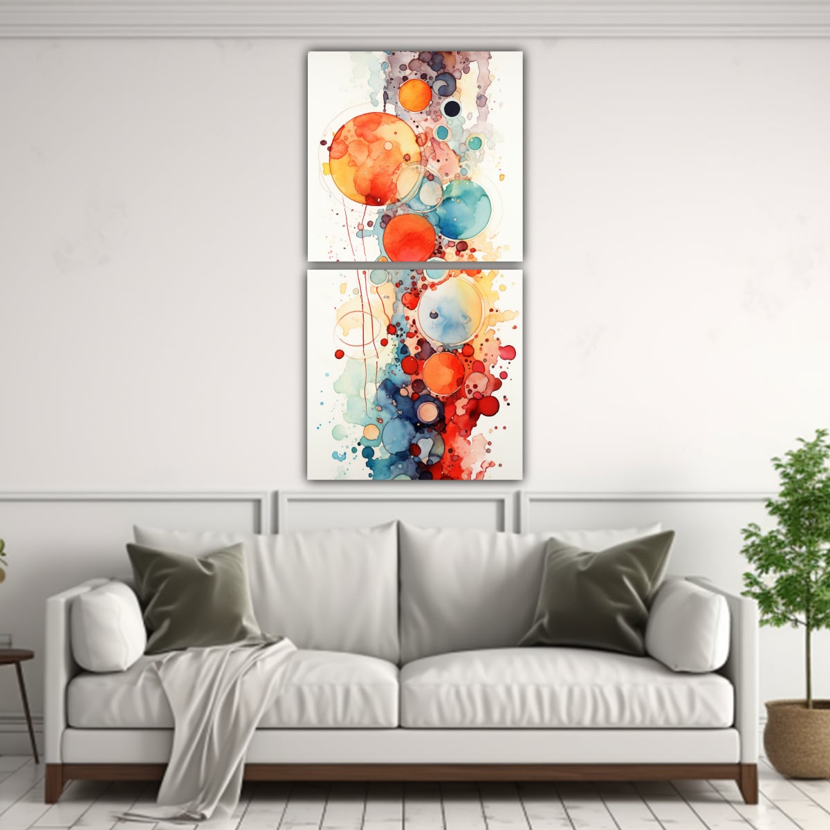 DOS CUADROS DISEÑO DURADERO ARTE ABSTRACTO 20X40 CM - 2