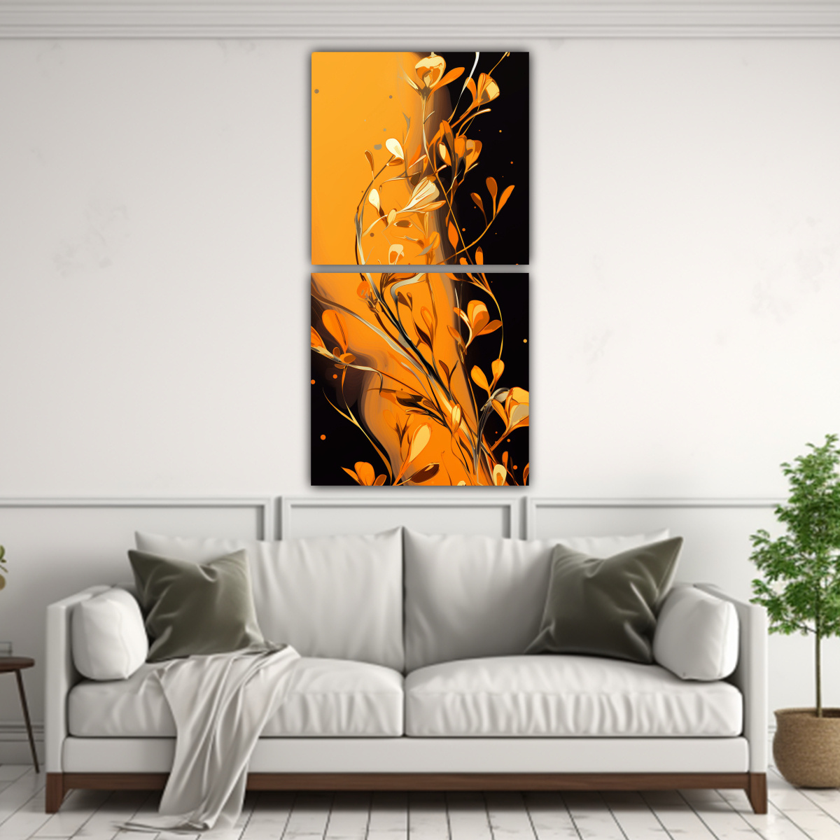 CUADROS PATRON INTENSO FIGURAS A THYME EN COLORES 30X60 CM - 2
