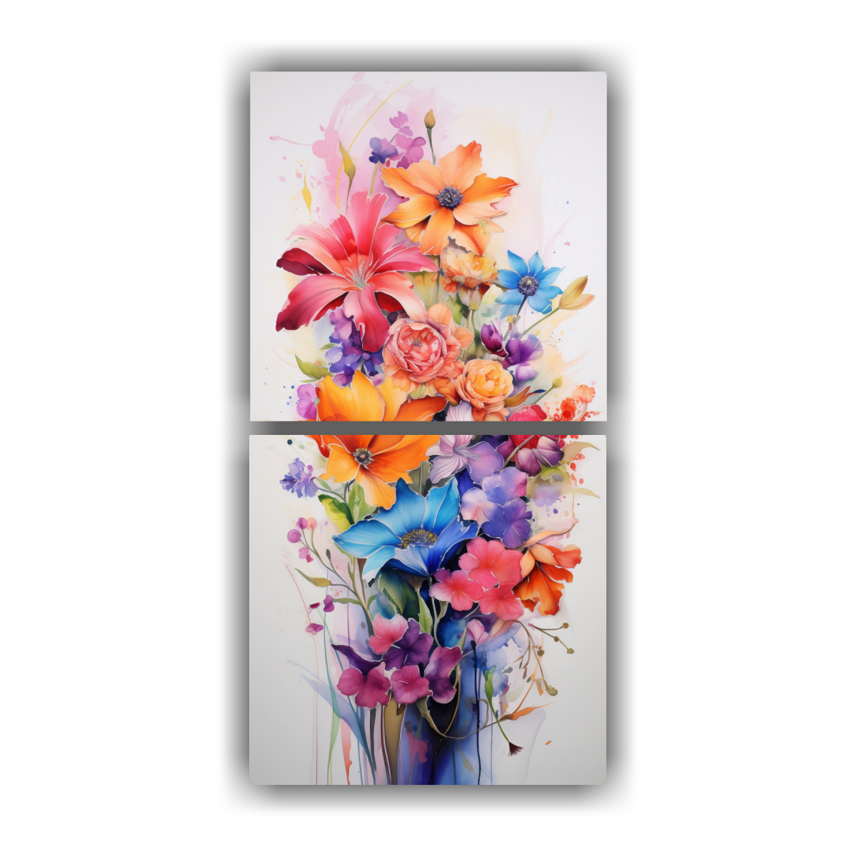CUADROS DECORATIVOS DE ACUARELAS ABSTRACTAS CON 40X80 CM - 1