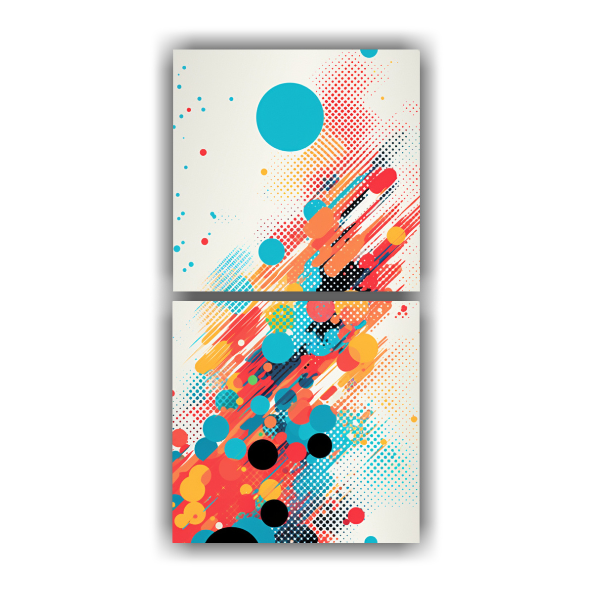 2 ARTE CONCEPTO PARA SALA EXPRESIVO Y DINÁMICO 30X60 CM - 1