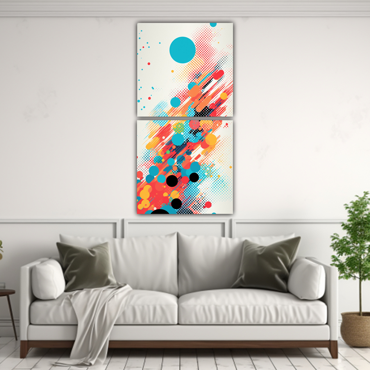 2 ARTE CONCEPTO PARA SALA EXPRESIVO Y DINÁMICO 30X60 CM - 2