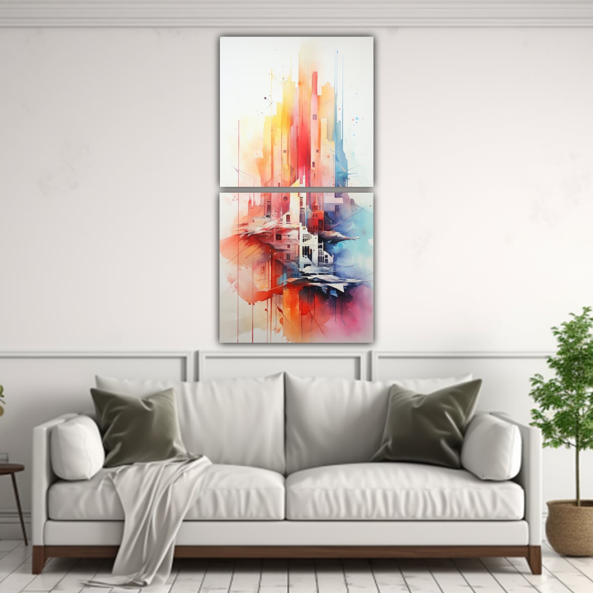 ARTES DE PARED FOTOGRAFÍA ABSTRACTA ACUARELA 50X100 CM - 2