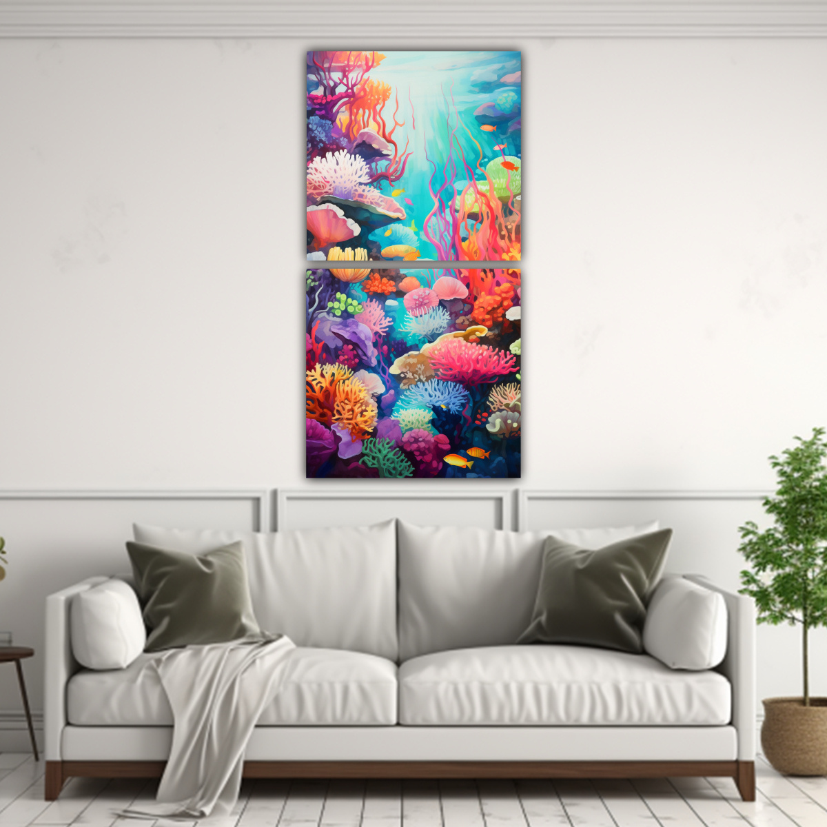 PINTURAS DECORATIVAS TEMA VIDA ABSTRACTA: CAPAS 40X80 CM - 2