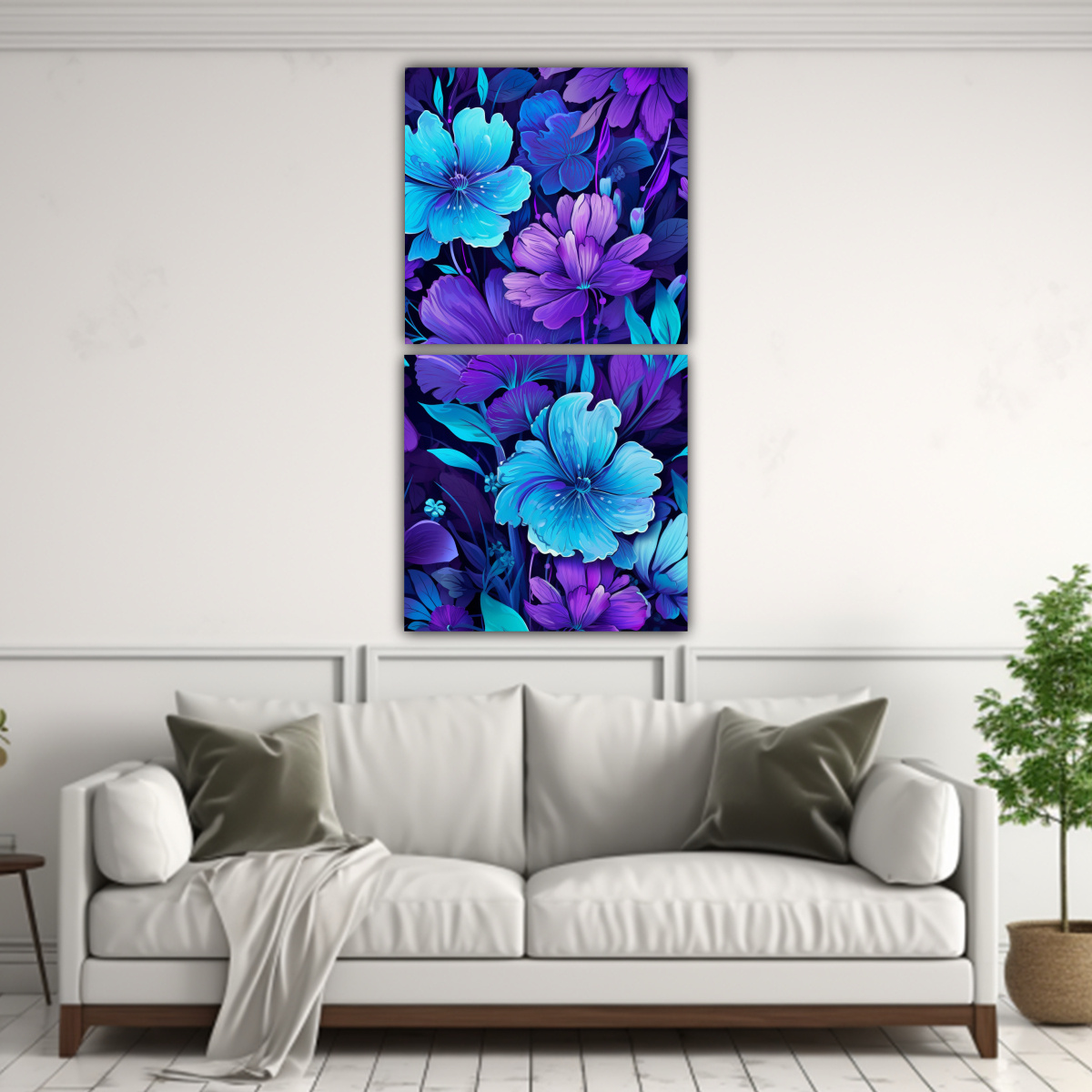 PINTURAS DECORATIVAS MODERNO ARTESANAL EN COLORES 60X120 CM - 2