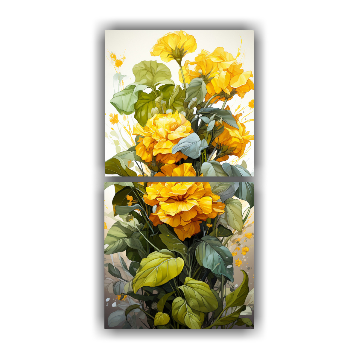 PINTURAS DECORATIVAS DOS CUADROS TONOS VISIÓN DE 40X80 CM - 1