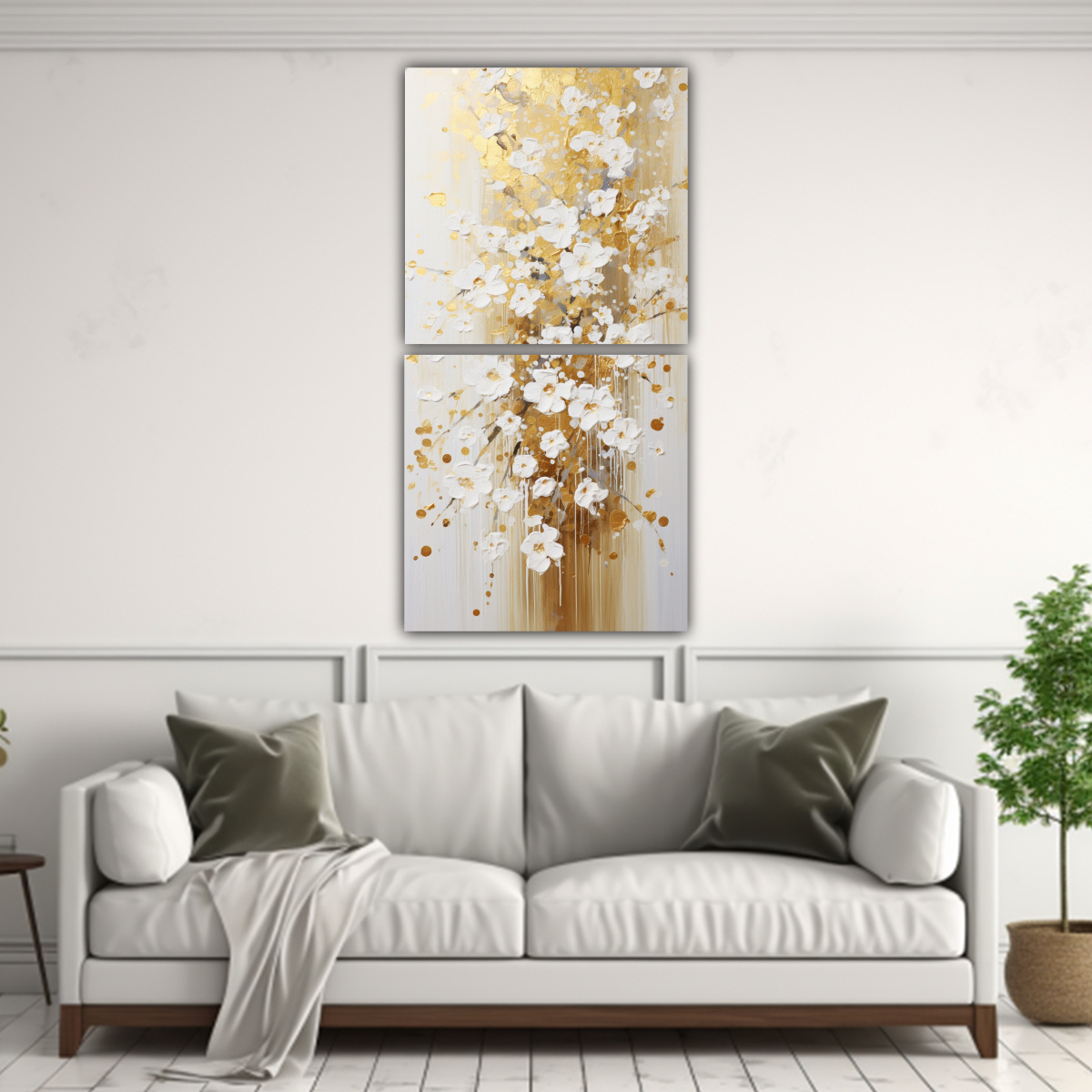 SET 2 TELAS EN BASTIDOR DECORATIVO EN BLANCO 20X40 CM - 2