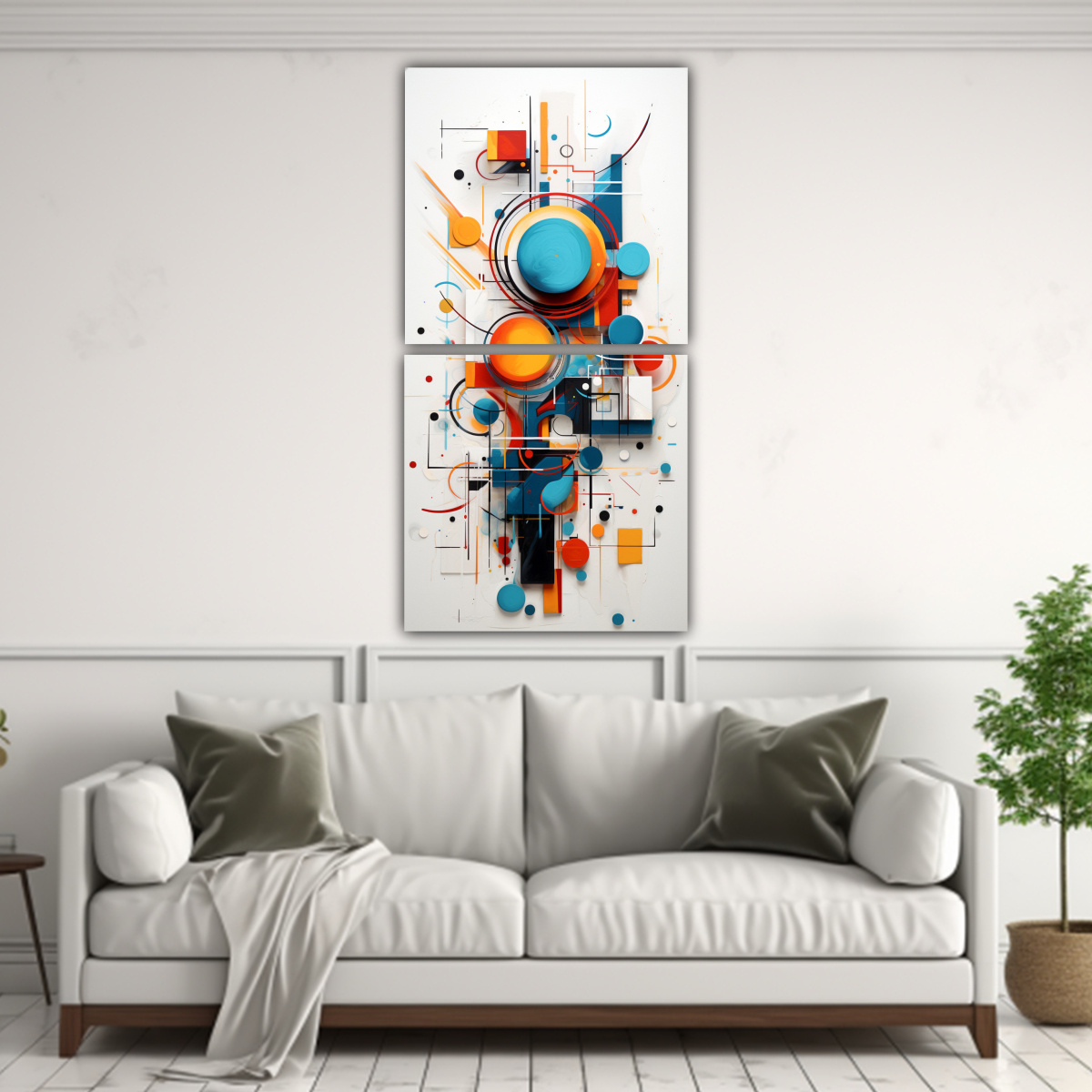 CUADROS ABSTRACTOS MODERNOS COLORIDOS DE ALTA 80X160 CM - 2