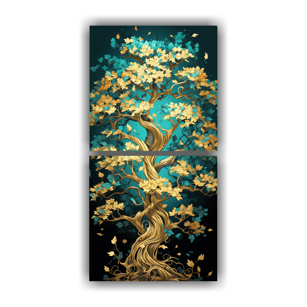 SET 2 LIENZOS MOVIMIENTO ARTE GRÁFICO ÁRBOL EN 80X160 CM - 1