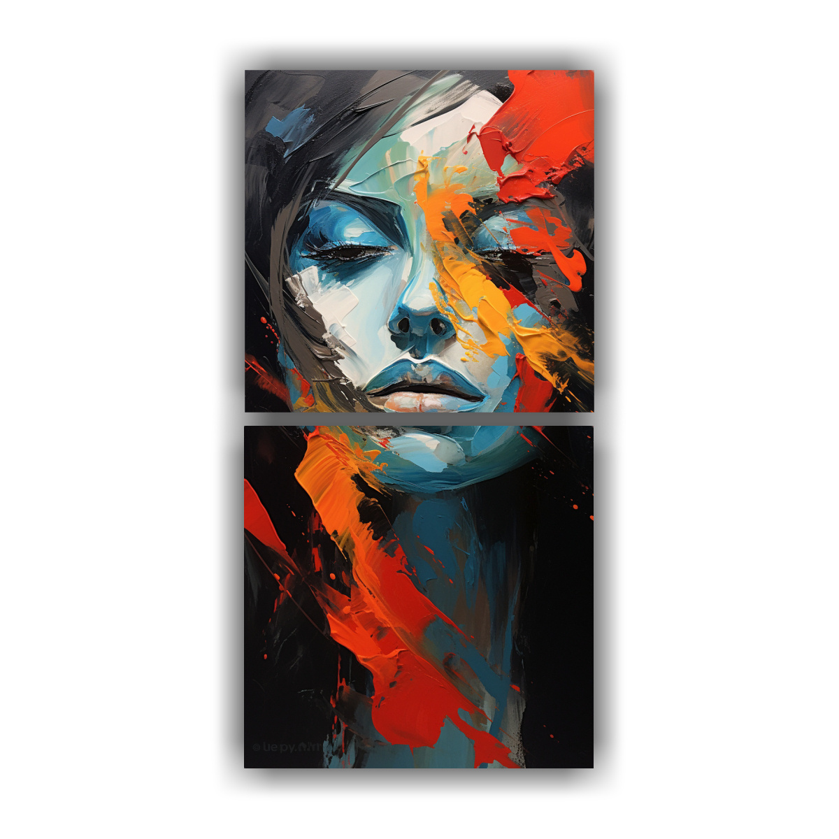 LIENZOS DE TELA CREATIVA CON EXPRESIONISMO 80X160 CM - 1