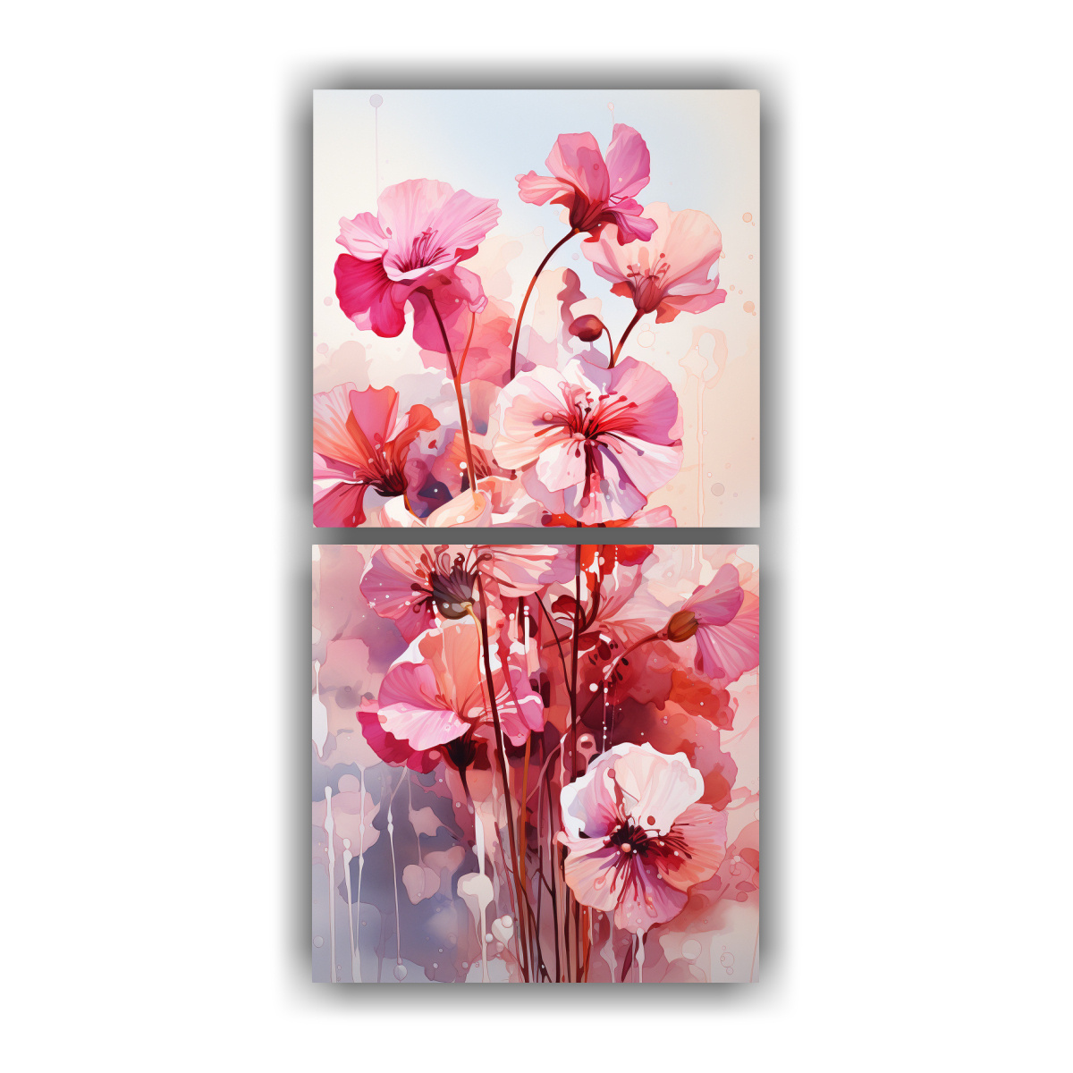 OBRA MAESTRA VENTA DE DOS LIENZOS NASTURTIUM 20X40 CM - 1
