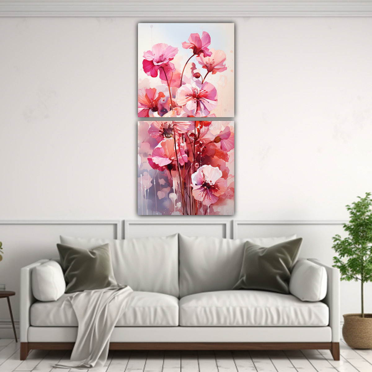 OBRA MAESTRA VENTA DE DOS LIENZOS NASTURTIUM 20X40 CM - 2