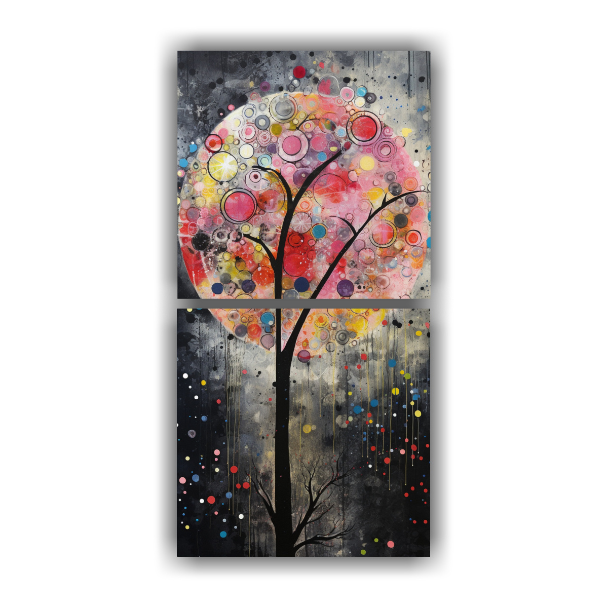 SET 2 PINTURAS DE PARED VANGUARDIA EN COLORES 40X80 CM - 1