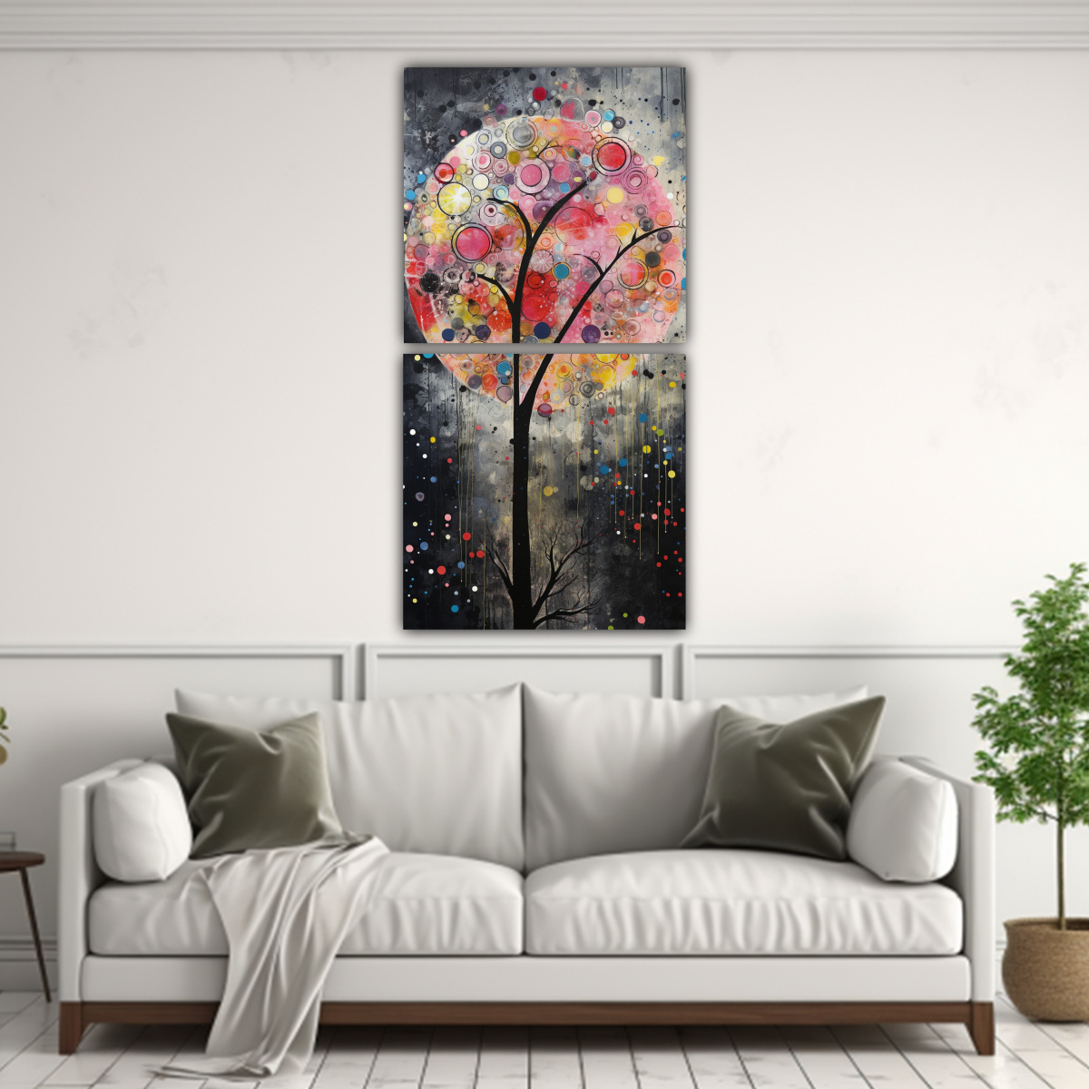 SET 2 PINTURAS DE PARED VANGUARDIA EN COLORES 40X80 CM - 2