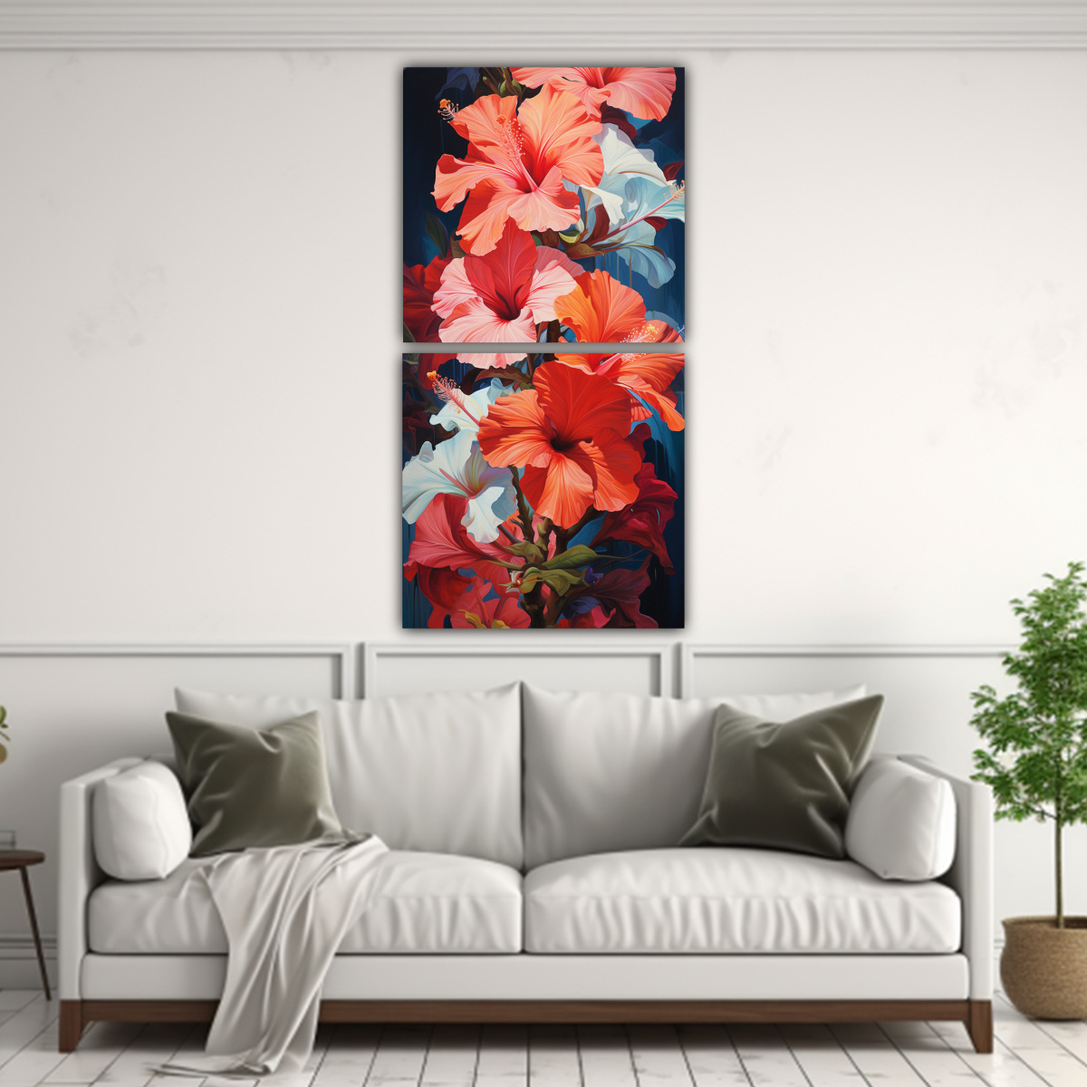 JUEGO 2 TELAS EN BASTIDOR ABSTRACTO VITALIDAD A 60X120 CM - 2