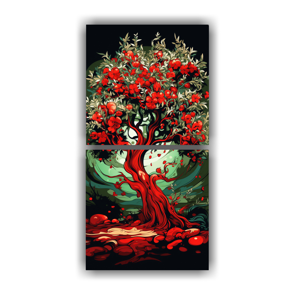 LIENZOS DE TELA DISEÑO ÚNICO DE UN OLIVO EN 20X40 CM - 1