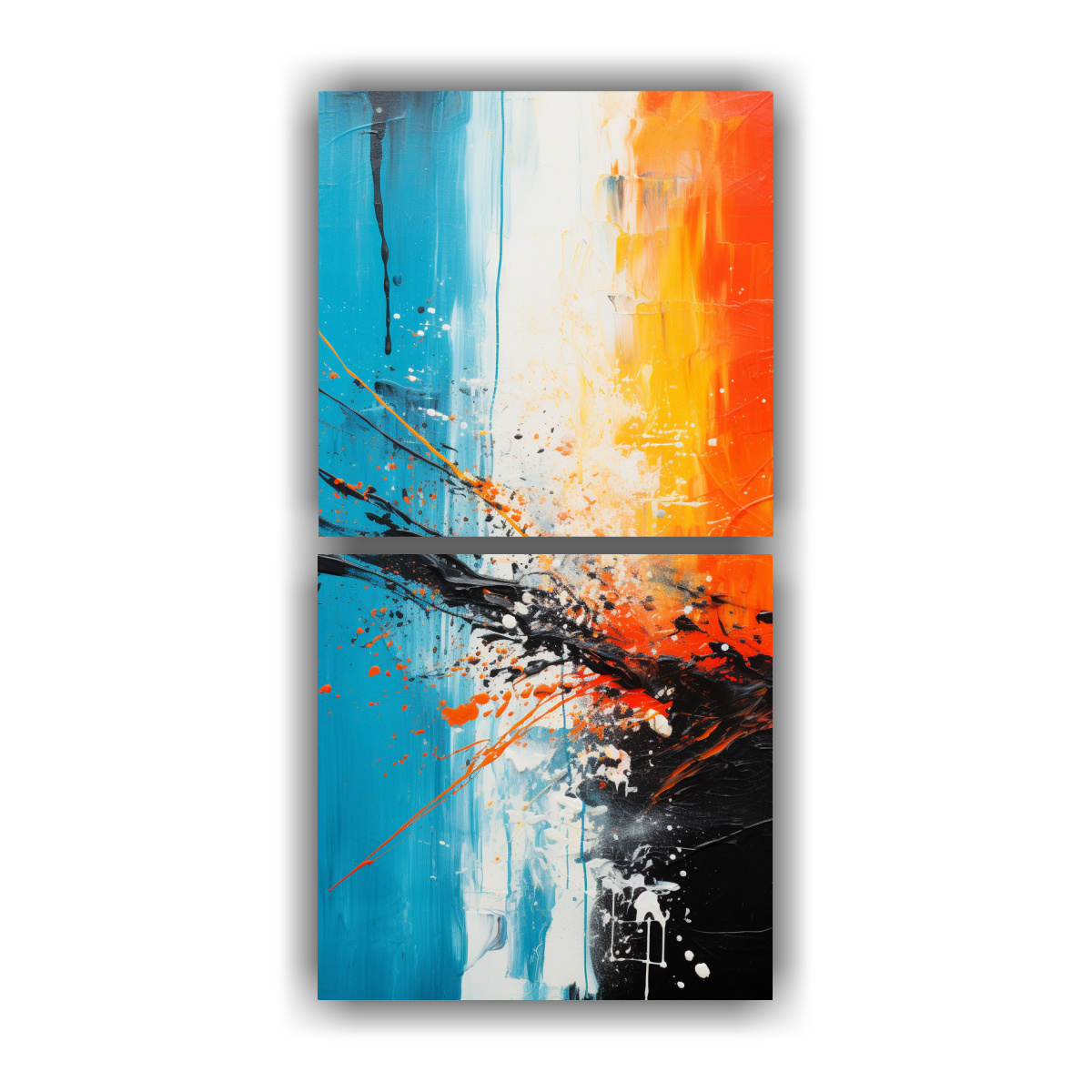 PINTURA ABSTRACTA ESTILO EXPRESIONISTA CON 70X140 CM - 1