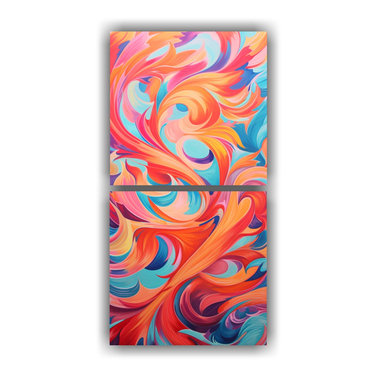 CUADROS CONCEPTUALES COLORES VIBRANTES PATRONES 40X80 CM - 1