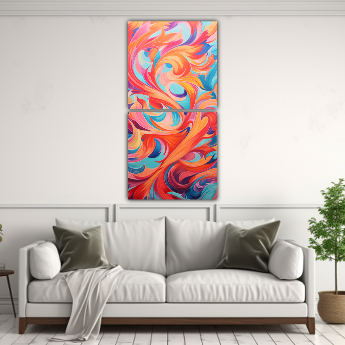 CUADROS CONCEPTUALES COLORES VIBRANTES PATRONES 40X80 CM - 2