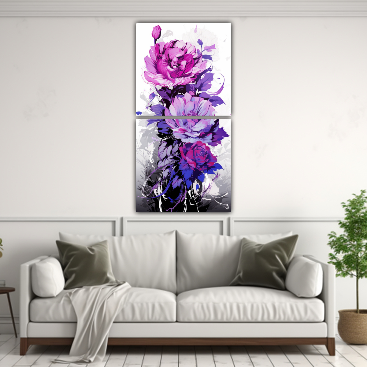 PINTURAS DE DECORACIÓN ESTILO NEONOIR EN LIENZO 50X100 CM - 2