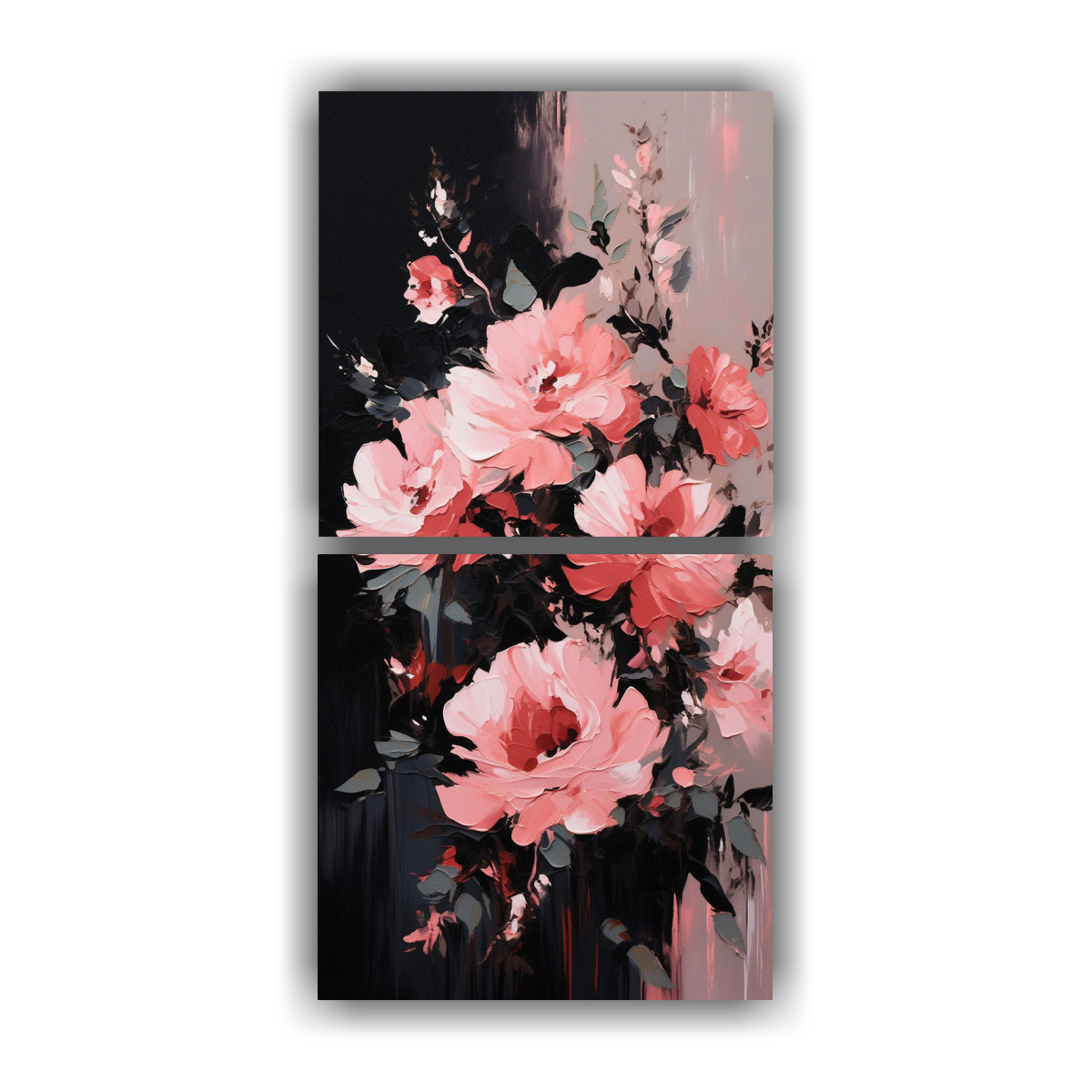 PINTURA EN LIENZO CONCEPTUAL INSPIRACIÓN FLORES 50X100 CM - 1